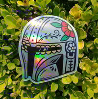 Mando Calavera Holographic Sticker 