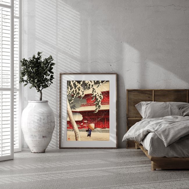 Snow at Zojoji Temple, Shiba | Kawase Hasui | Ukiyo-e | Japanese Woodblock | Fine Art Print