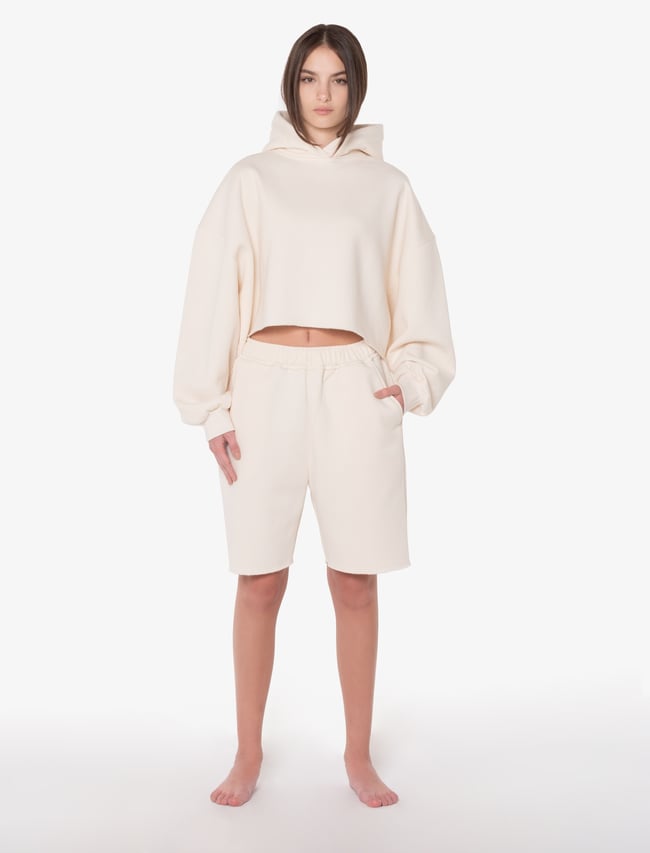 Cropped Hoody Women - Vanilla