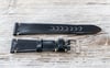 Navy Blue Horween Shell Cordovan watch band - simple stitching