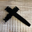 Vintage style Custom Suede leather watch band - Black