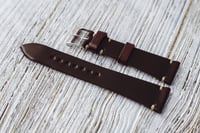 Image 2 of Col #8 Horween Shell Cordovan watch band - simple stitching