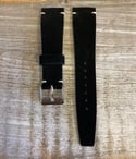 Vintage style Custom Suede leather watch band - Black