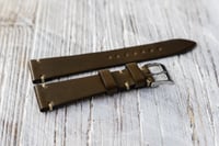 Image 3 of Dark Brown Horween Shell Cordovan watch band - simple stitching
