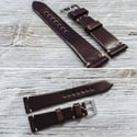 Col #8 Horween Shell Cordovan watch band - simple stitching