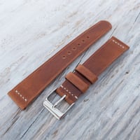 Image 1 of Horween Derby watch strap/band - English Tan 