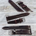 Col #8 Horween Shell Cordovan watch band - simple stitching