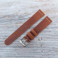 Image 2 of Horween Derby watch strap/band - English Tan 