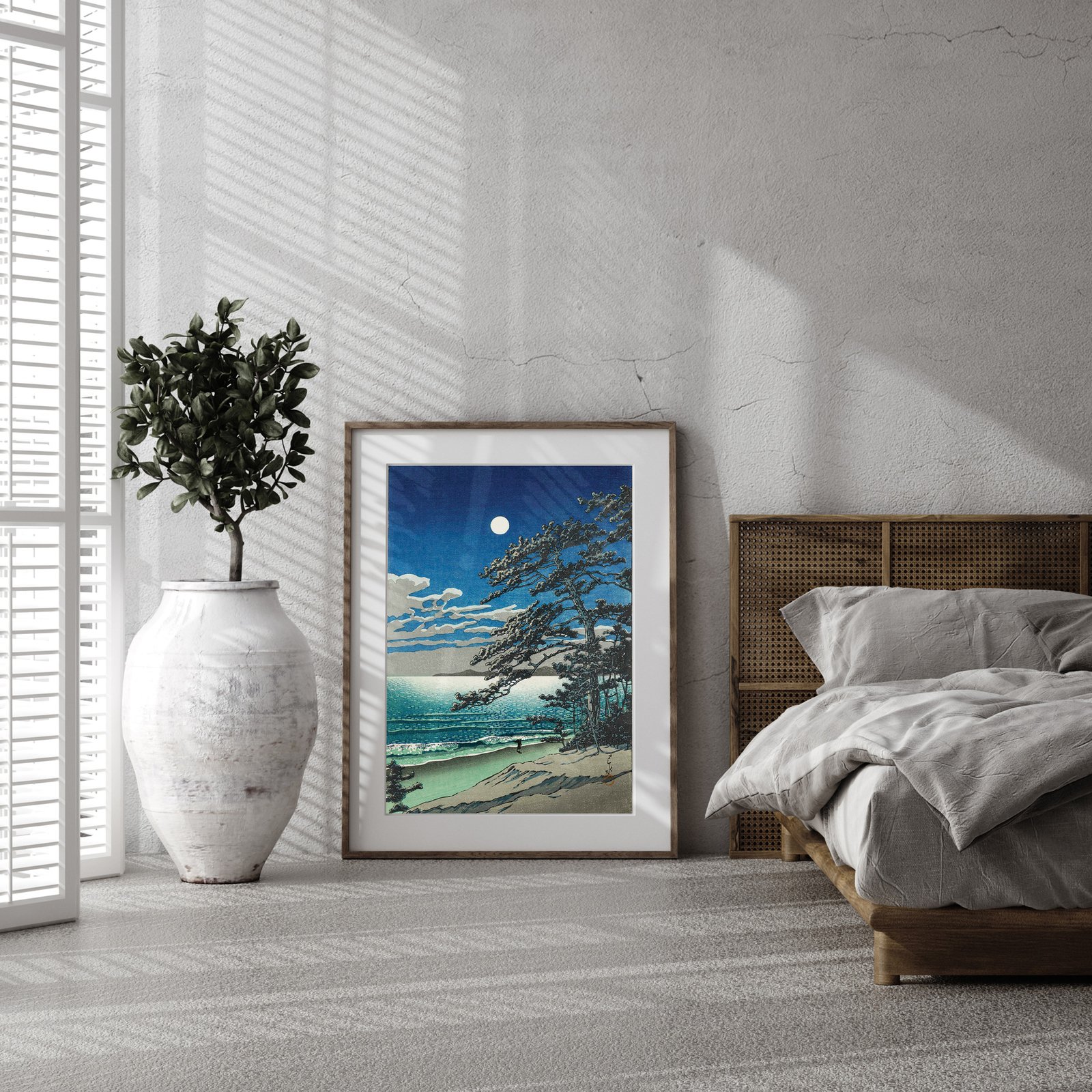 Spring Moon at Ninomiya Beach | Kawase Hasui | Ukiyo-e | Japanese