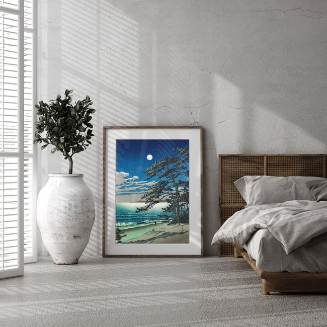 Spring Moon at Ninomiya Beach | Kawase Hasui | Ukiyo-e | Japanese Woodblock | Fine Art Print