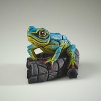 Image 2 of Edge Sculpture "African Frog (Blue/Yellow)"