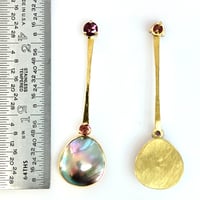 Image 4 of Modern Iridescent Cortez Pearl Earrings