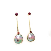 Image 2 of Modern Iridescent Cortez Pearl Earrings