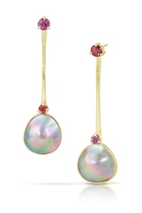 Image 1 of Modern Iridescent Cortez Pearl Earrings
