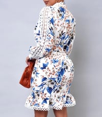 Image 2 of Floral and Lace Midi Dress