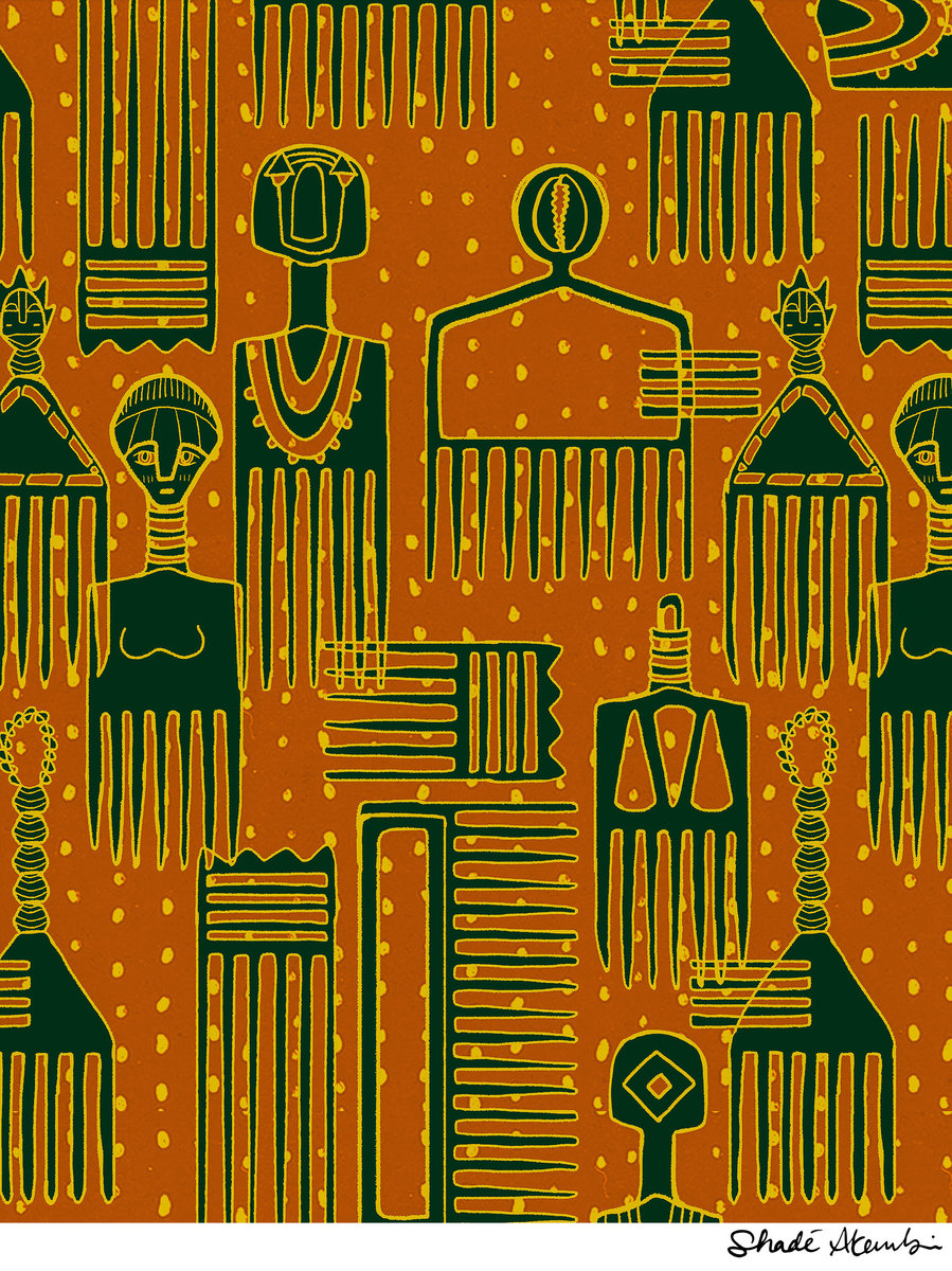 Pattern of The Dae : Vintage African Wooden Hair Picks (lagos multi ...