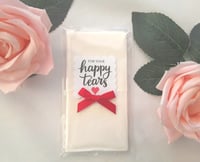Image 3 of FULLY ASSEMBLED Tissues, Happy Tears Tissue Pack, Happy Tears Wedding Favour, Wedding Tissues, Happy