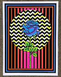 Image 1 of Blue Rose • 18"x24" fuzzy blacklight poster