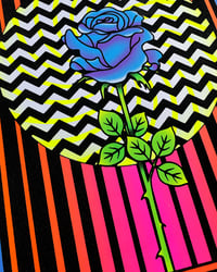 Image 2 of Blue Rose • 18"x24" fuzzy blacklight poster