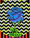 Blue Rose • 18"x24" fuzzy blacklight poster