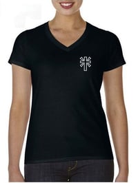 Image 1 of Women's V-Neck Thank God for Chop Tops T-Shirt