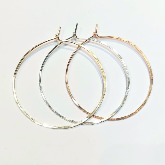 Image of Classic 2" Hammered Hoops (sold by the pair)