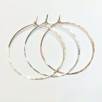 Image 1 of Classic 2" Hammered Hoops (sold by the pair)