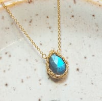 Gold Crochet Labradorite Necklace