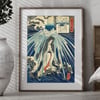 Hatsuhana, Tonosawa waterfall | Utagawa Kuniyoshi | Ukiyo-e | Japanese Woodblock | Fine Art Print