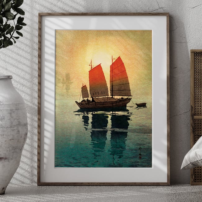 Sailing Boats in the Mist | Yoshida Hiroshi | Ukiyo-e | Japanese Woodblock | Fine Art Pr