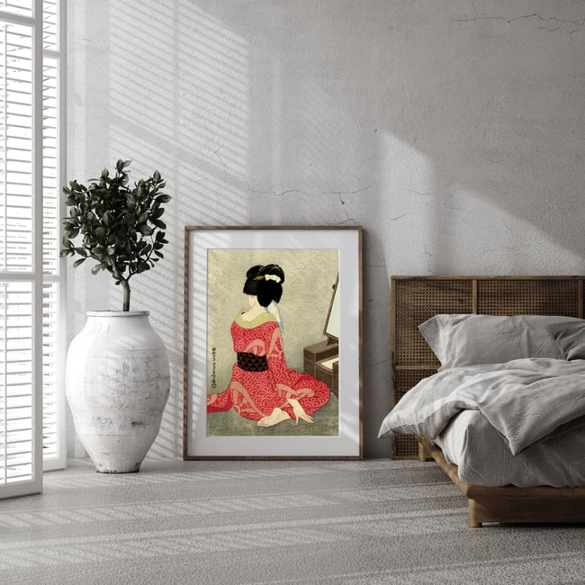 Before The Mirror | Hirano Hakuho | Ukiyo-e | Japanese Woodblock | Fine Art Print