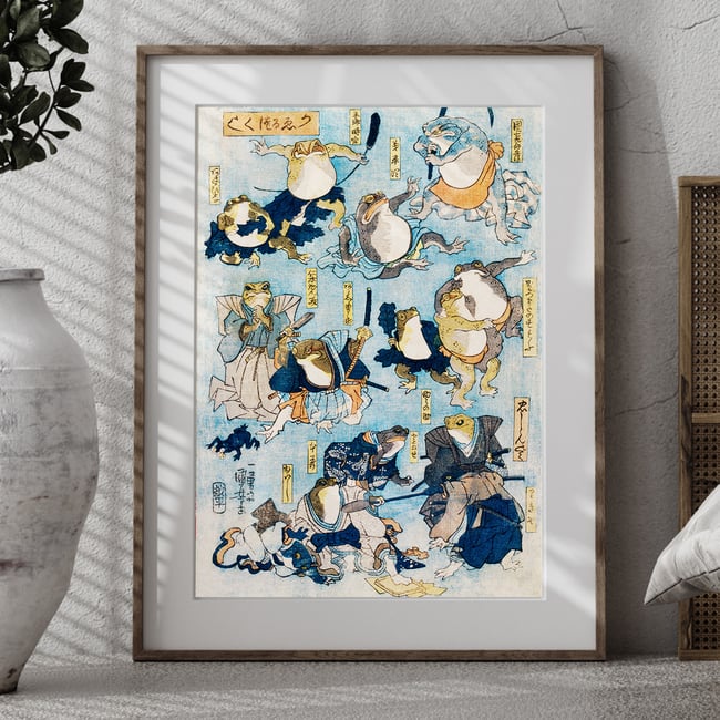 Frogs | Utagawa kuniyoshi | Ukiyo-e | Japanese Woodblock | Fine Art Print