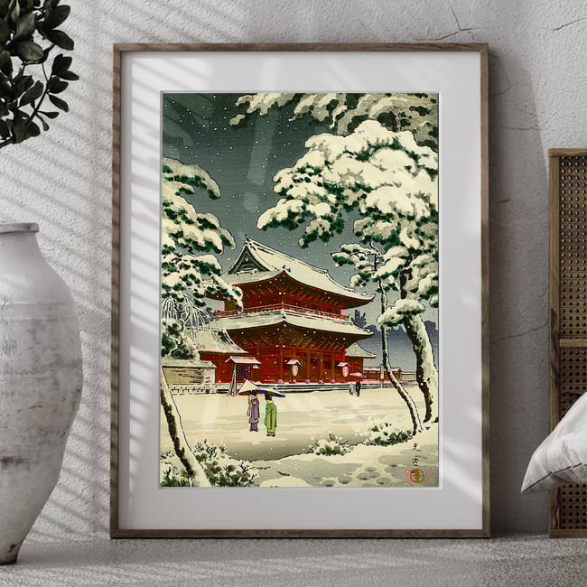 Zojoji Temple in Snow | Tsuchiya Koitsu | Ukiyo-e | Japanese Woodblock | Fine Art Print
