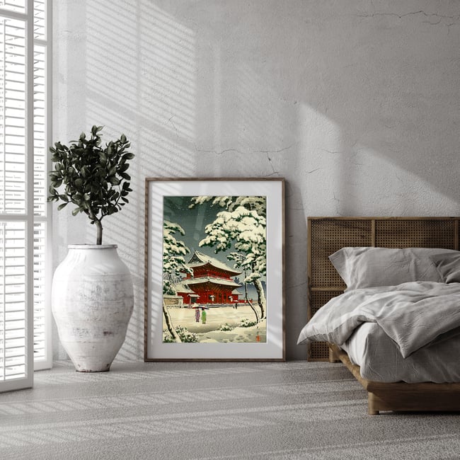 Zojoji Temple in Snow | Tsuchiya Koitsu | Ukiyo-e | Japanese Woodblock | Fine Art Print