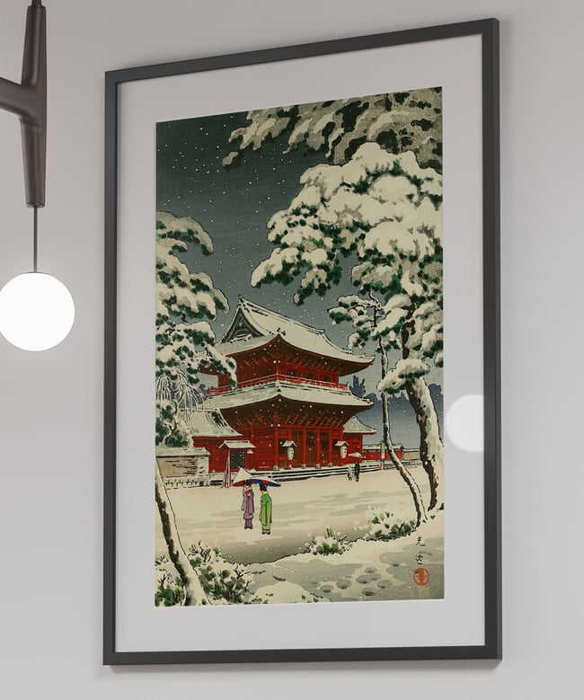 Zojoji Temple in Snow | Tsuchiya Koitsu | Ukiyo-e | Japanese Woodblock | Fine Art Print