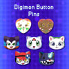 Digimon Shaped Buttons