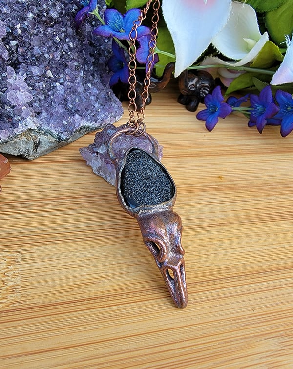 Image of Magpie + Druzy Agate Pendant