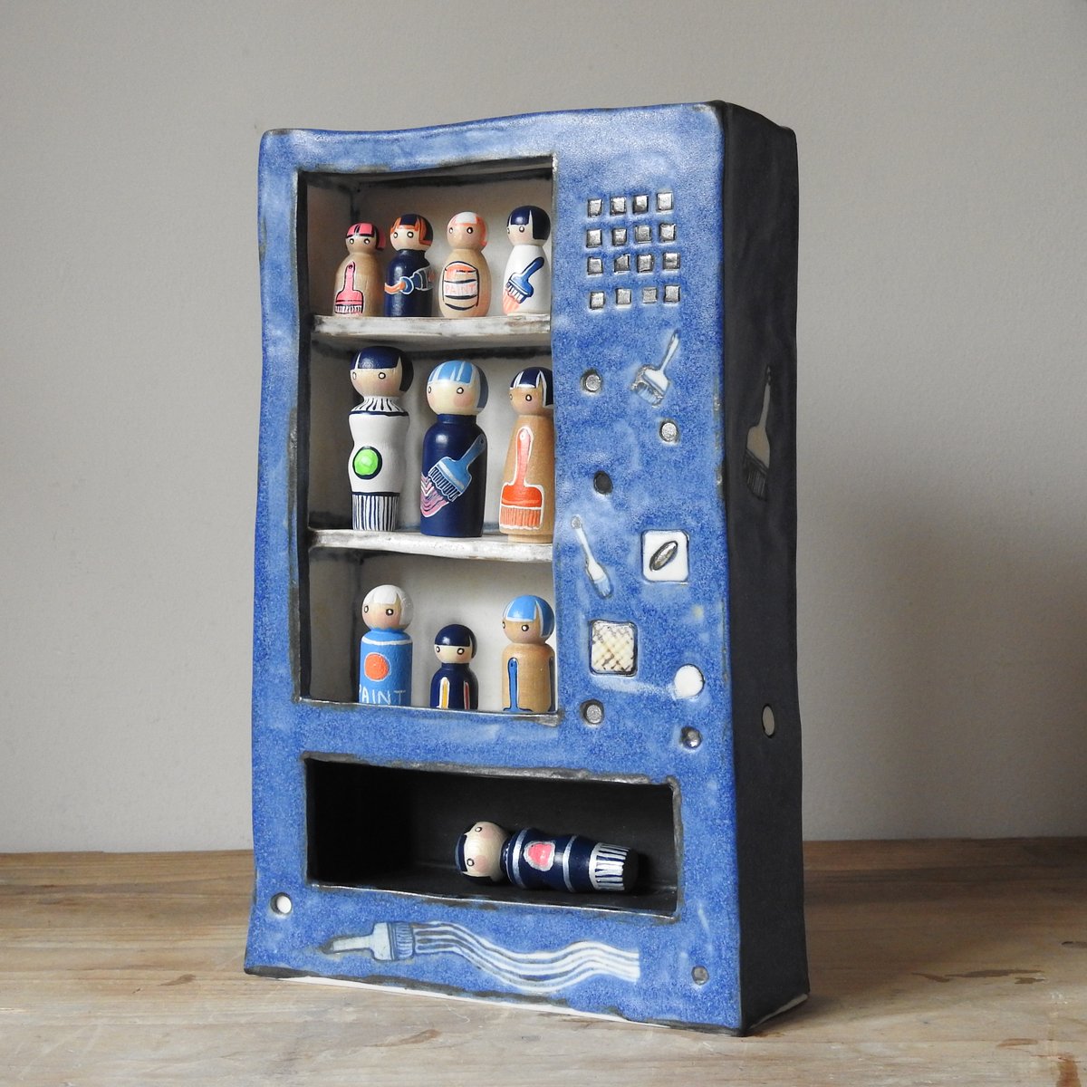 Image of 'Art Supplies' - Mini Wood Girl Vending Machine