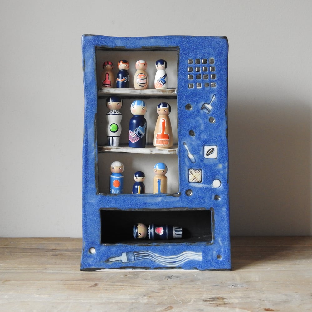 Image of 'Art Supplies' - Mini Wood Girl Vending Machine