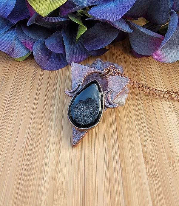 Image of Druzy Agate Celestial Pendant