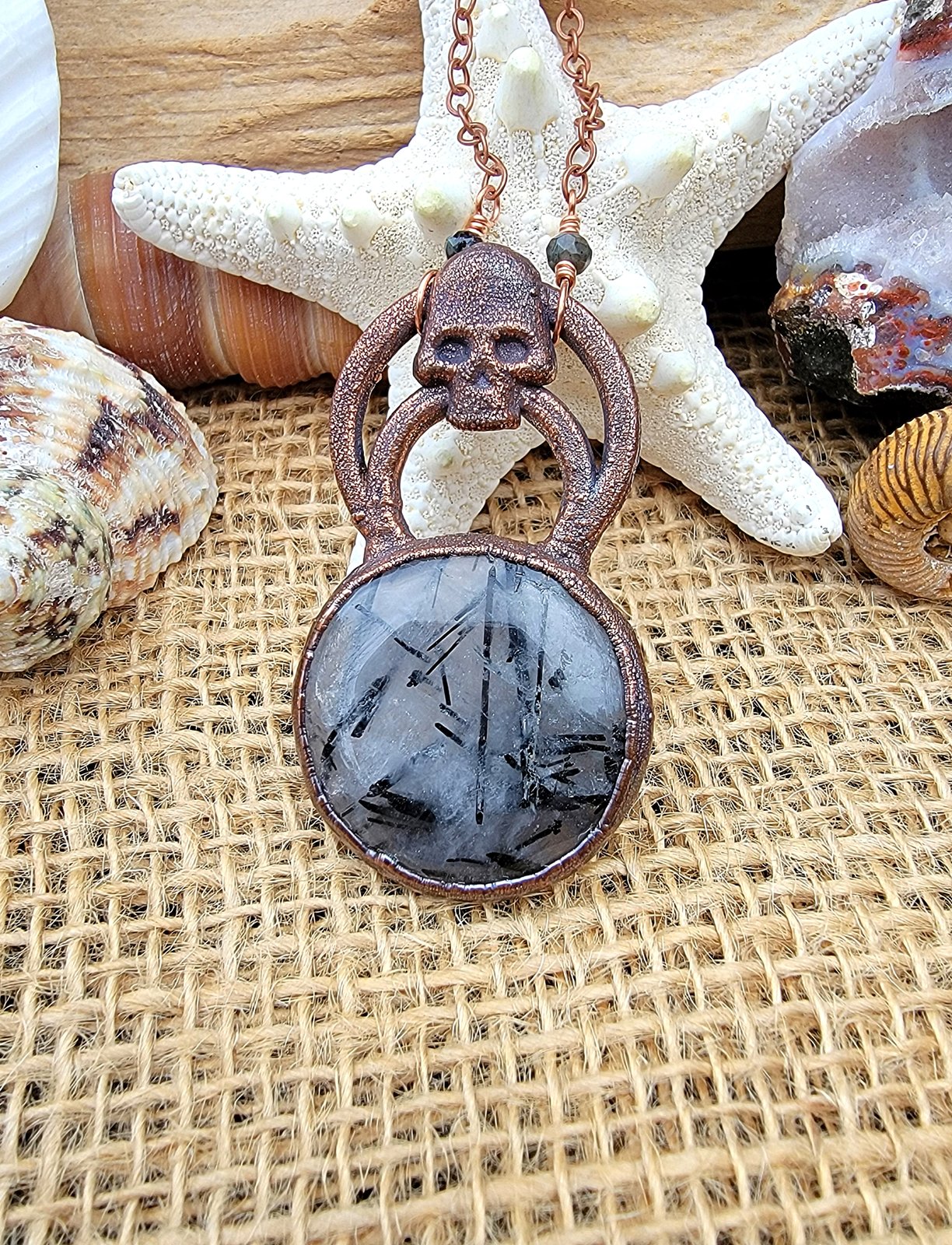 Tourmalinated quartz clearance pendant