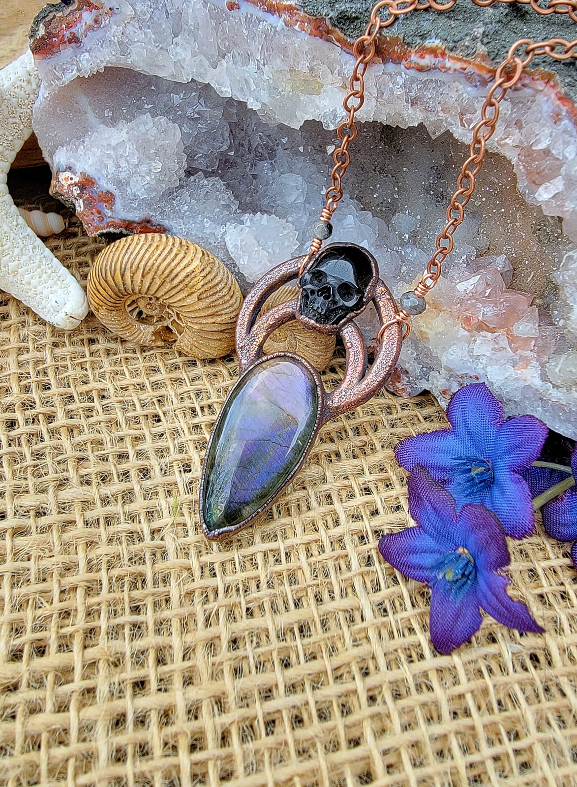 Purple labradorite clearance necklace