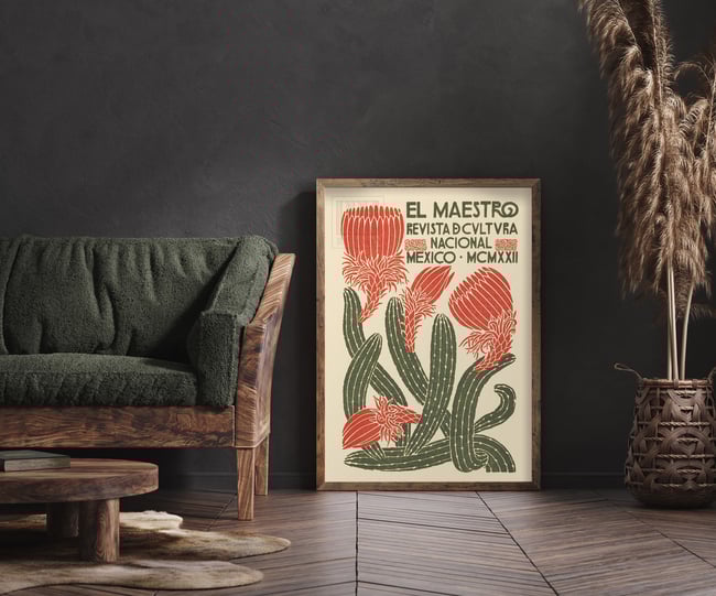 El Maestro - Revista de Cultura Nacional - Mexico MCMXXII | 1922 | Magazine Cover | Home Decor