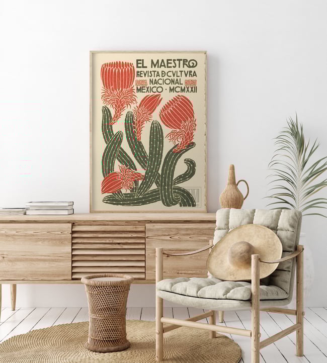 El Maestro - Revista de Cultura Nacional - Mexico MCMXXII | 1922 | Magazine Cover | Home Decor