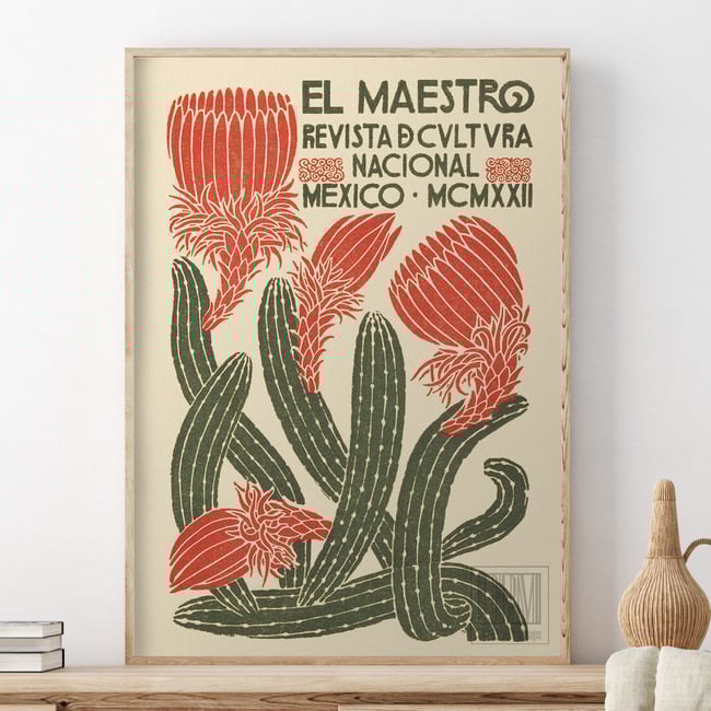 El Maestro - Revista de Cultura Nacional - Mexico MCMXXII | 1922 | Magazine Cover | Home Decor