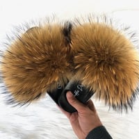Mink fur slides 