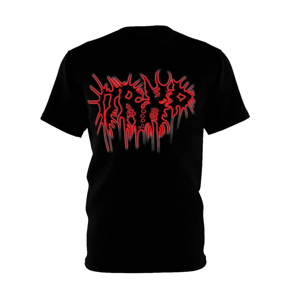 Image of METAL LOGO TEE BLACK AND RED