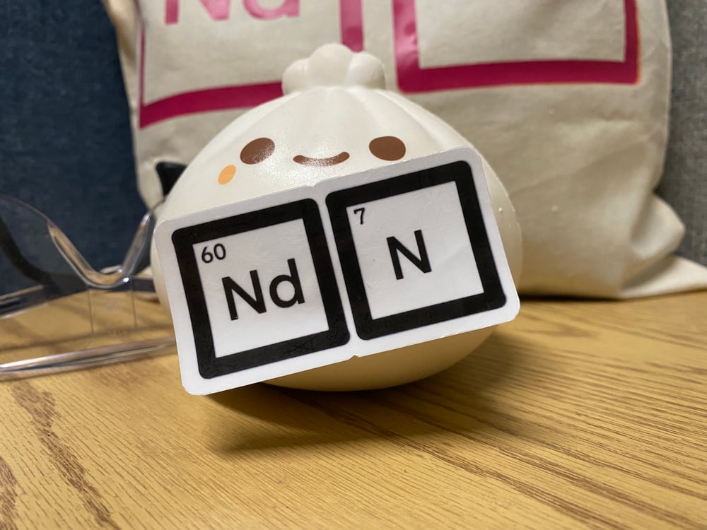 Neodymium Nitrogen Tote (NDN) with Waterproof Sticker / Water Bottle Sticker / Hydroflask Sticker 