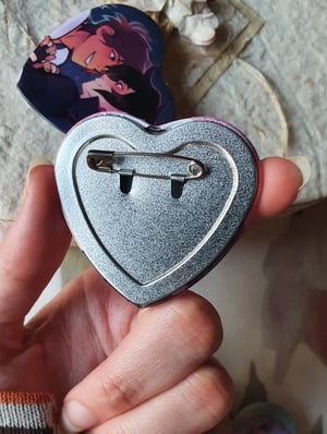 Image of Couples Heart Button Pins