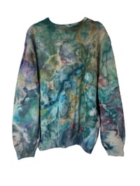 Image 6 of ♻️ UPCYCLED XL Men's 100% Cotton Sweater in Muted Watercolor Ice Dye